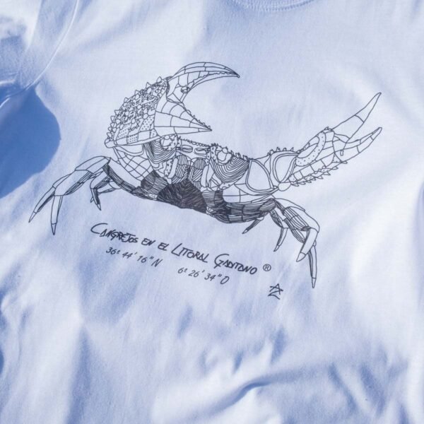 Camiseta Manga Corta Unisex Serigrafía Blanca o Negra Cangrejo - Imagen 6