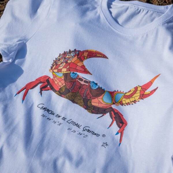 Camiseta Manga Corta Femenina  Cuello Redondo Impresión Digital Colores Cangrejo - Imagen 3