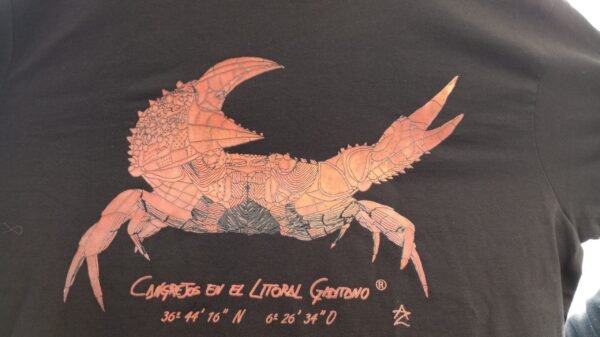 Camiseta Manga Corta Femenina Cuello Pico Impresión Digital Color Óxido Cangrejo - Imagen 3