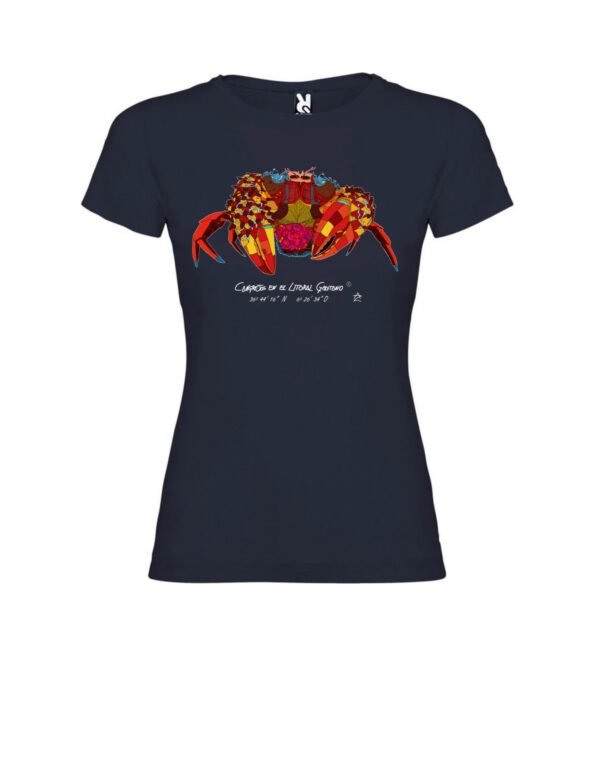 Camiseta Manga Corta Femenina  Cuello Redondo Impresión Digital Colores Cangreja - Imagen 2