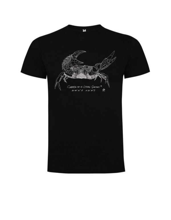 Camiseta Manga Corta Unisex Serigrafía Blanca o Negra Cangrejo - Imagen 2