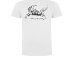 Camiseta Manga Corta Unisex Serigrafía Blanca o Negra Cangrejo