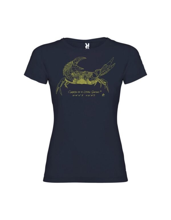 Camiseta Manga Corta Femenina  Cuello Redondo Serigrafía Oro Cangrejo - Imagen 2