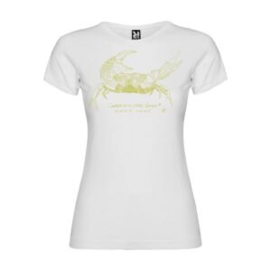 Camiseta Manga Corta Femenina  Cuello Redondo Serigrafía Oro Cangrejo