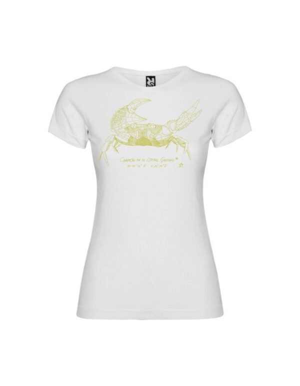 Camiseta Manga Corta Femenina  Cuello Redondo Serigrafía Oro Cangrejo