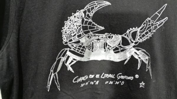 Camiseta Manga Corta Unisex Serigrafía Plata Cangrejo - Imagen 3