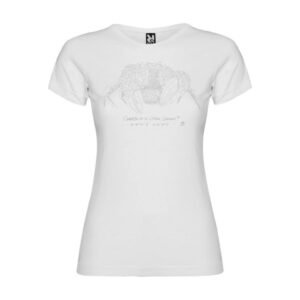Camiseta Manga Corta Femenina  Cuello Redondo Serigrafía Plata Cangreja