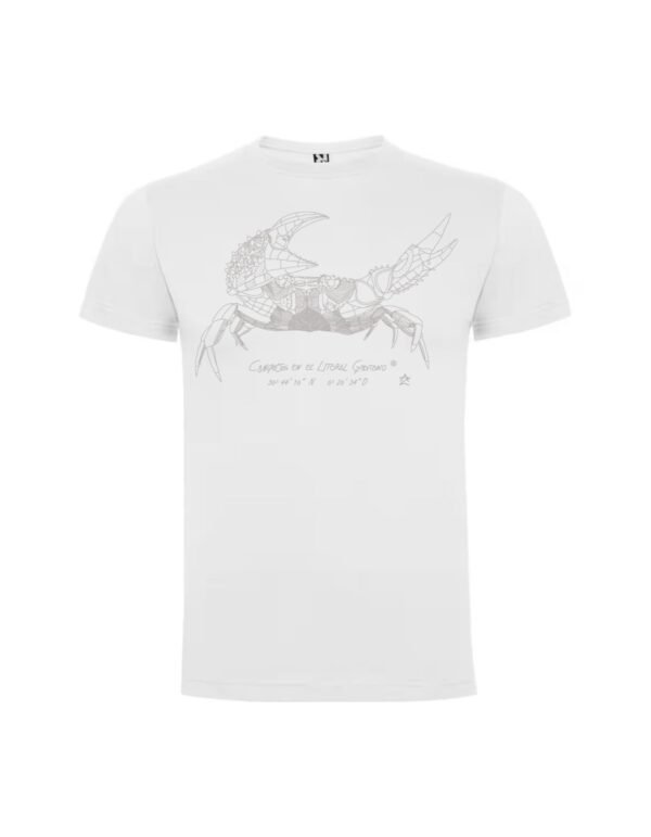 Camiseta Manga Corta Unisex Serigrafía Plata Cangrejo