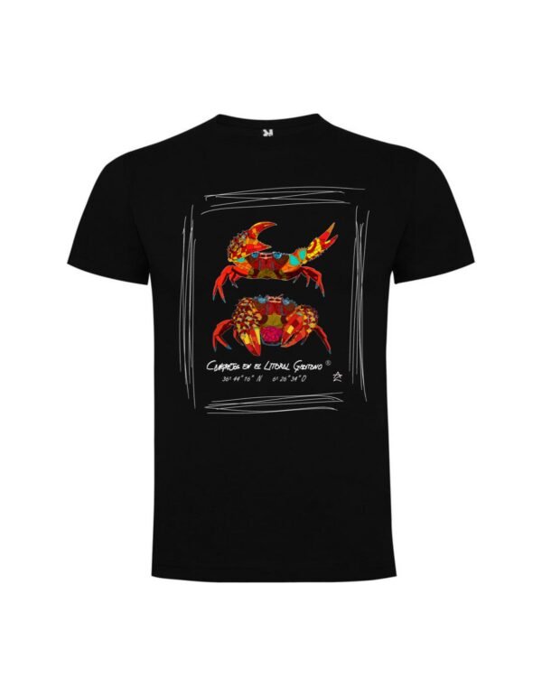 Camiseta Manga Corta Unisex Impresión Digital Colores Pareja de Cangrejos - Imagen 2