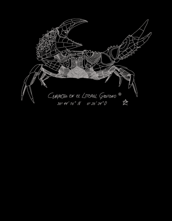Camiseta Manga Corta Unisex Serigrafía Plata Cangrejo - Imagen 2