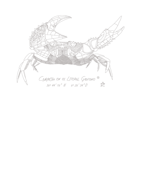 Camiseta Manga Corta Unisex Serigrafía Plata Cangrejo