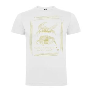 Camiseta Manga Corta Unisex Serigrafía Oro Pareja de Cangrejos