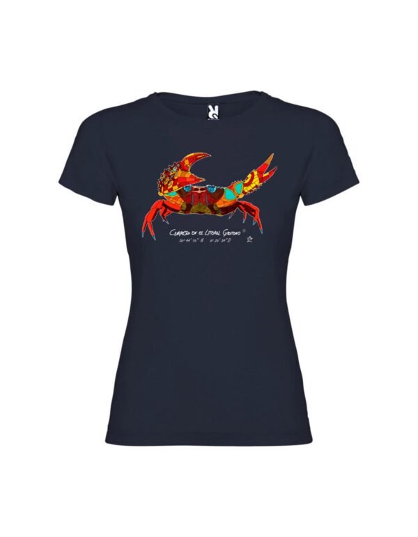 Camiseta Manga Corta Femenina  Cuello Redondo Impresión Digital Colores Cangrejo - Imagen 2