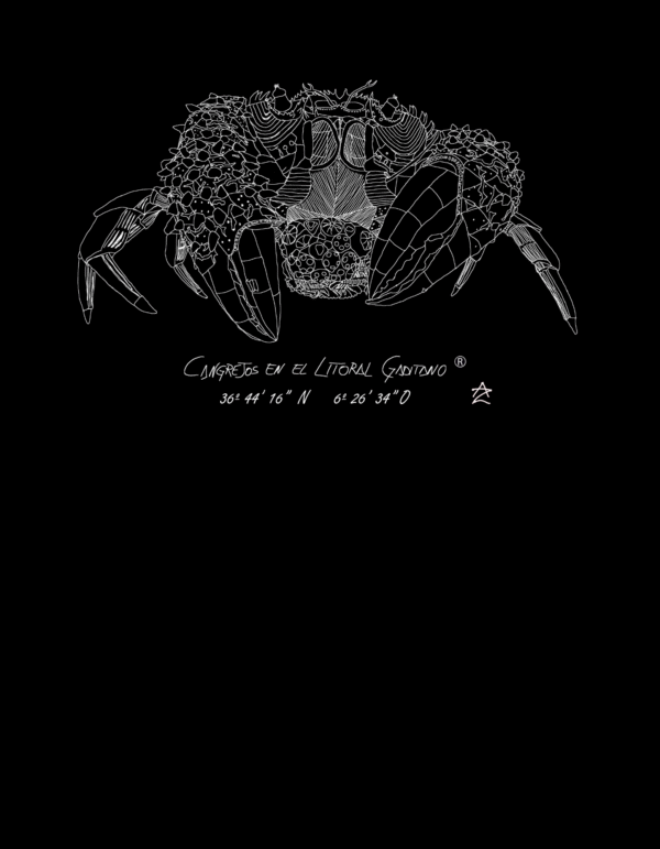 Camiseta Manga Corta Unisex Serigrafía Blanca o Negra Cangreja - Imagen 2