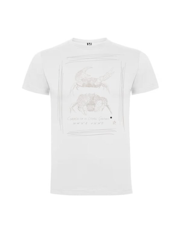 Camiseta Manga Corta Unisex Serigrafía Plata Pareja de Cangrejos