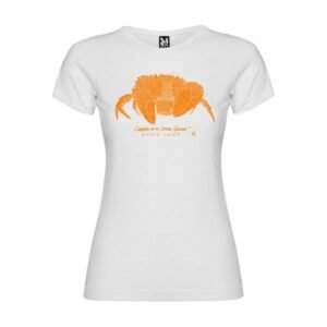 Camiseta Manga Corta Femenina  Cuello Redondo Impresión Digital Color Óxido Cangreja