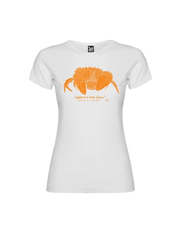 Camiseta Manga Corta Femenina  Cuello Redondo Impresión Digital Color Óxido Cangreja