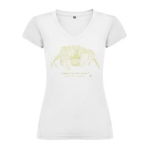 Camiseta Manga Corta Femenina Cuello Pico Serigrafía Oro Cangreja