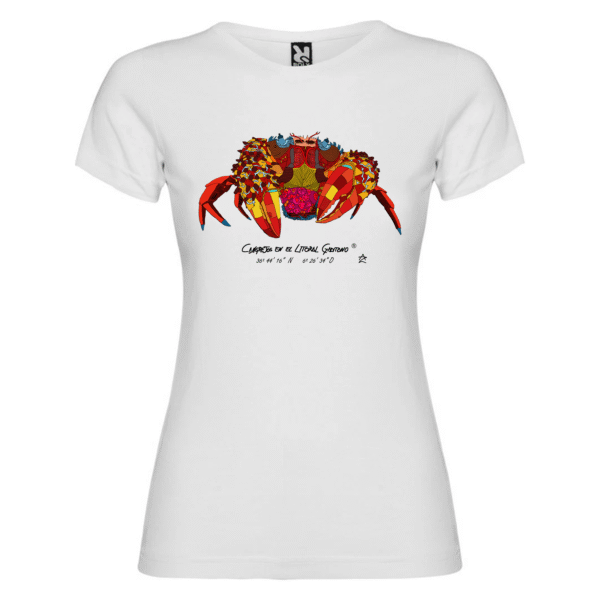 Camiseta manga corta femenina | Cuello redondo | Cangreja de colores