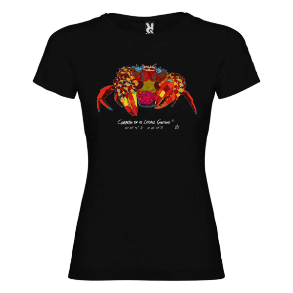 Camiseta manga corta femenina | Cuello redondo | Cangreja de colores - Imagen 2