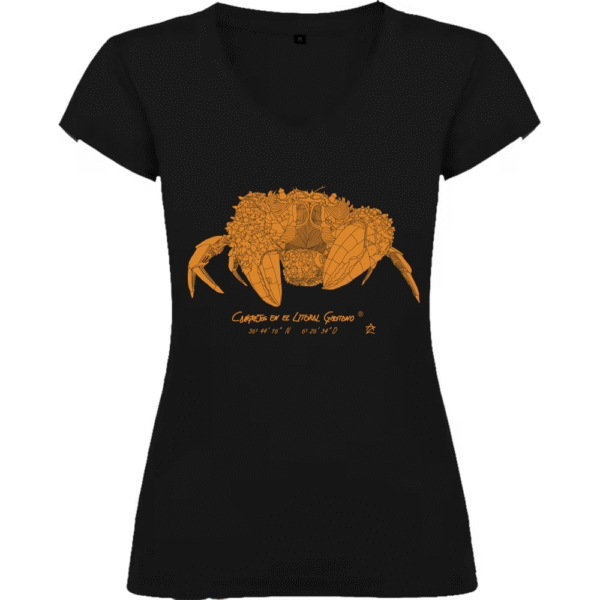 Camiseta Manga Corta Femenina Cuello Pico Impresión Digital Color Óxido Cangreja - Imagen 2