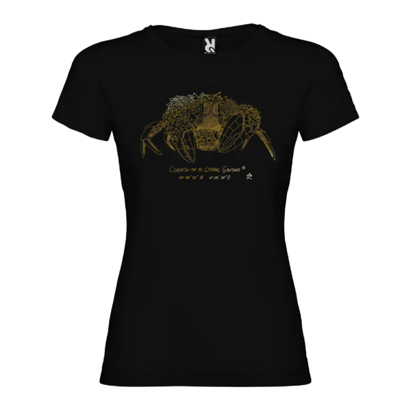 Camiseta Manga Corta Femenina | Cuello Redondo | Cangreja serigrafía oro - Imagen 2