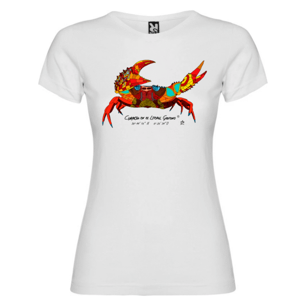 Camiseta Manga Corta Femenina | Cuello redondo | Cangrejo de colores