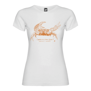 Camiseta Manga Corta Femenina | Cuello Redondo | Cangrejo color óxido