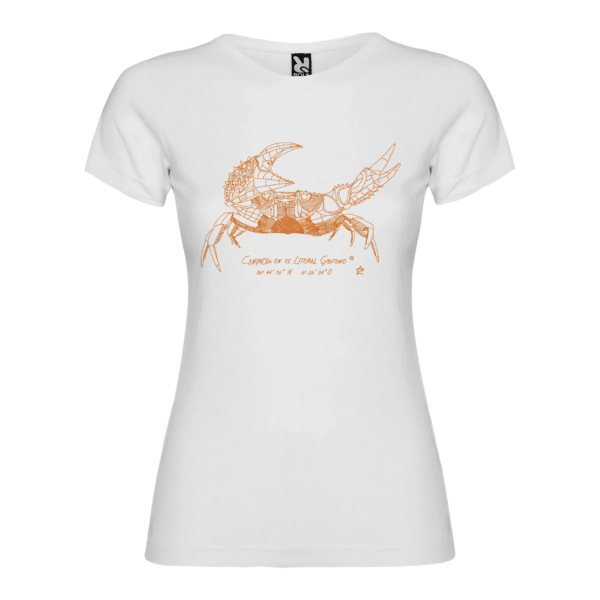 Camiseta Manga Corta Femenina | Cuello Redondo | Cangrejo color óxido