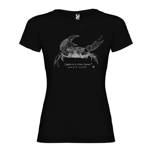 Camiseta Manga Corta Femenina | Cuello Redondo | Cangrejo serigrafía líneas - Imagen 2