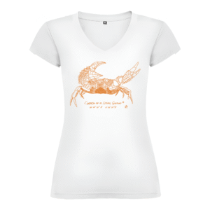 Camiseta Manga Corta Femenina | Cuello Pico | Cangrejo óxido
