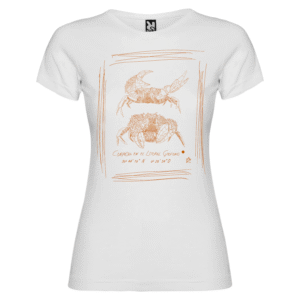 Camiseta manga corta femenina | Cuello redondo | Pareja de cangrejos óxido