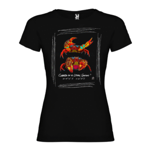 Camiseta manga corta femenina | Cuello redondo | Pareja de cangrejos colores
