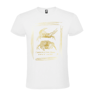 Camiseta manga corta infantil | Pareja cangrejo oro
