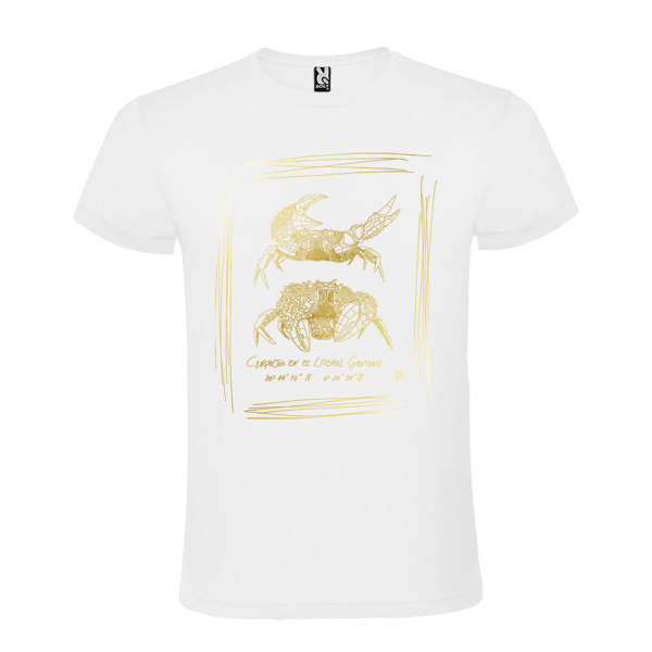Camiseta manga corta infantil | Pareja cangrejo oro