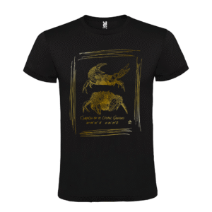 Camiseta manga corta infantil | Pareja cangrejo oro