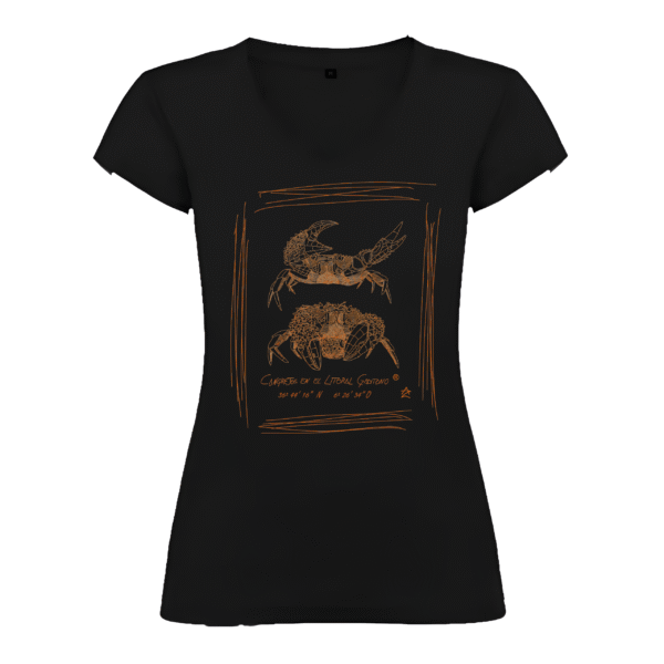 Camiseta Manga Corta Femenina | Cuello Pico | Pareja de Cangrejos óxido - Imagen 2