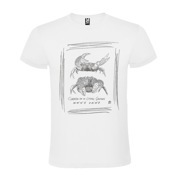 Camiseta Manga Corta Unisex | Pareja de Cangrejos líneas blanca o negra