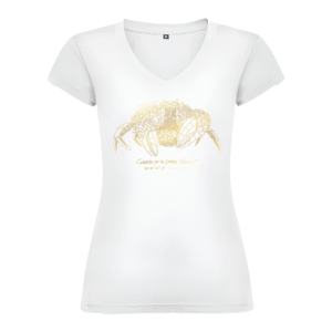 Camiseta Manga Corta Femenina | Cuello Pico | Cangreja dorada
