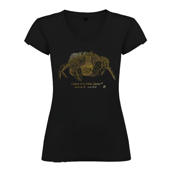 Camiseta Manga Corta Femenina | Cuello Pico | Cangreja dorada - Imagen 2