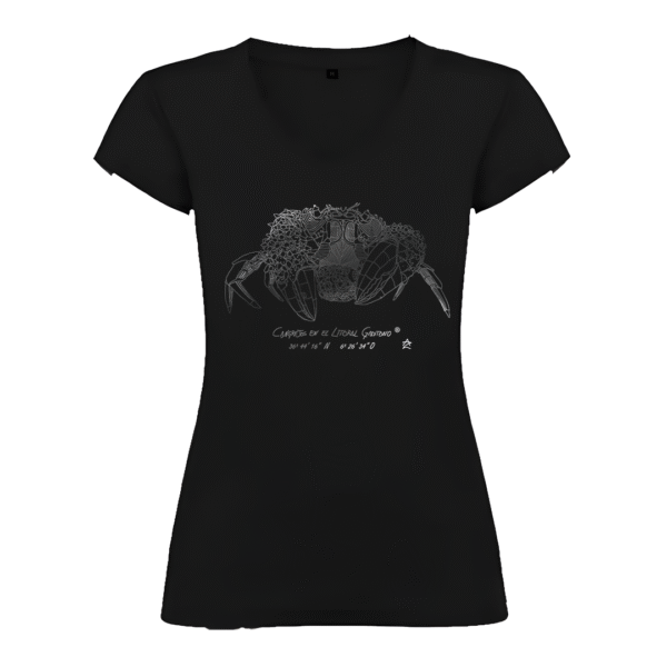 Camiseta Manga Corta Femenina | Cuello Pico | Cangreja plata - Imagen 2