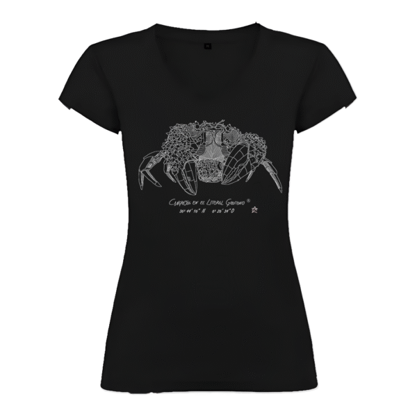 Camiseta Manga Corta Femenina | Cuello Pico | Cangreja blanca o negra - Imagen 2