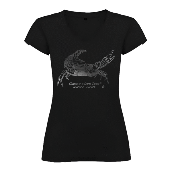 Camiseta Manga Corta Femenina | Cuello Pico | Cangrejo plata - Imagen 2