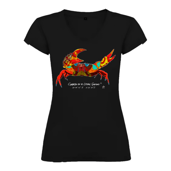 Camiseta Manga Corta Femenina | Cuello Pico | Cangrejo colores - Imagen 2