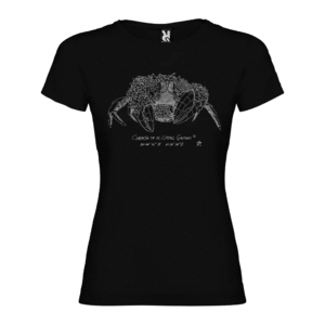 Camiseta Manga Corta Femenina | Cuello Redondo | Cangreja serigrafía líneas