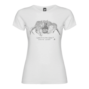 Camiseta Manga Corta Femenina | Cuello Redondo | Cangreja serigrafía líneas