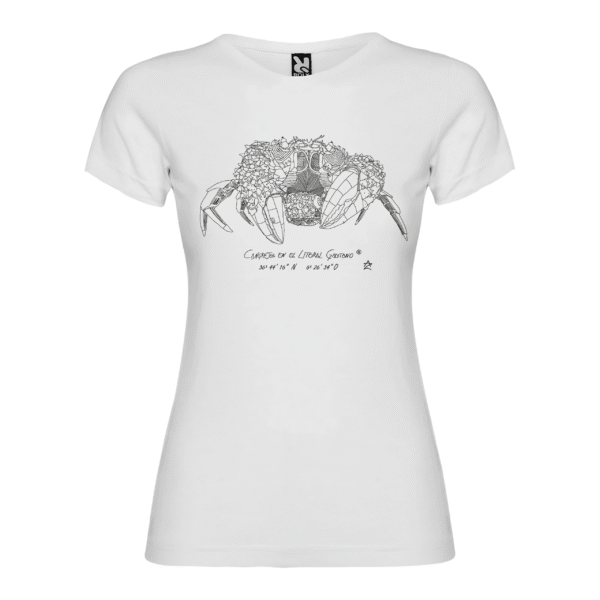Camiseta Manga Corta Femenina | Cuello Redondo | Cangreja serigrafía líneas