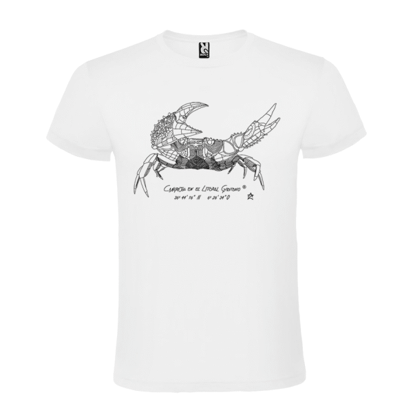Camiseta Manga Corta Unisex | Cangrejo líneas blanca o negra