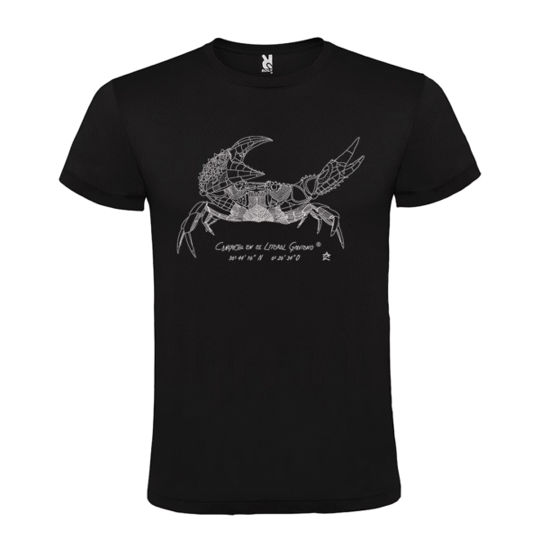 Camiseta Manga Corta Unisex | Cangrejo líneas blanca o negra - Imagen 2