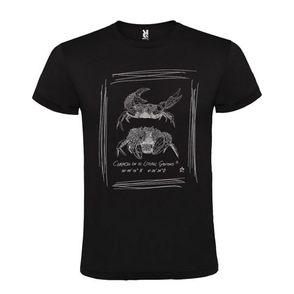 Camiseta Manga Corta Unisex | Pareja de Cangrejos líneas blanca o negra - Imagen 2